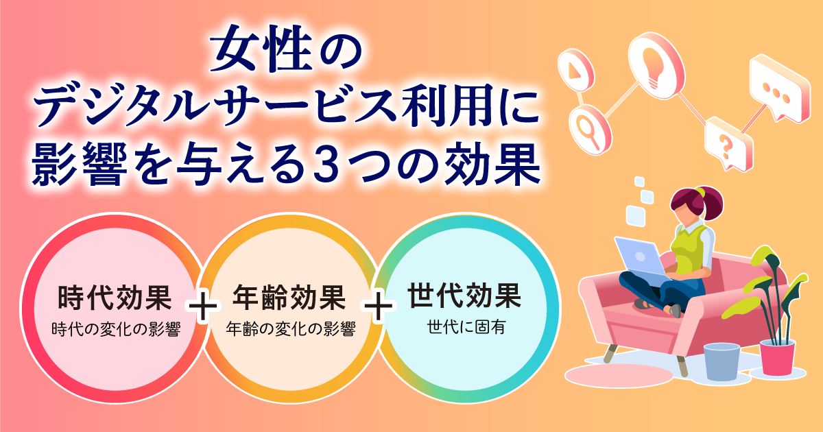 女性のデジタルサービス利用に影響を与える「時代」「年齢」「世代」効果